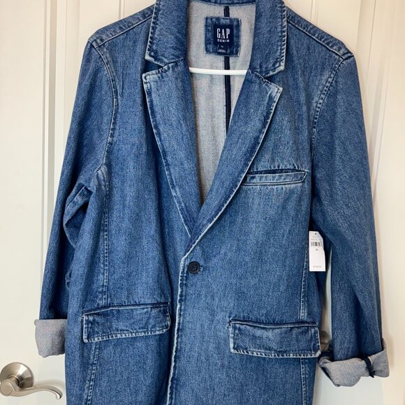 BRAND NEW GAP Denim Blazer Jacket, size XL Women's - Picture 1 of 4